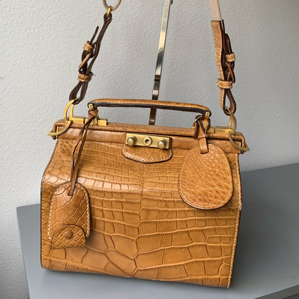 (2) RARE GUCCI 80s Trunk Croc - Picture 7 of 16